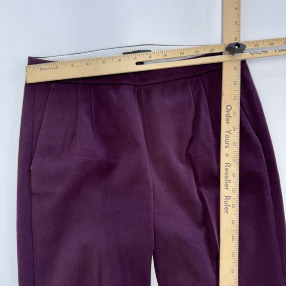 J.Crew Pants Womens 2 Purple Red Martie Bi Stretch High Waist Crop Ankle cotton - Picture 7 of 9